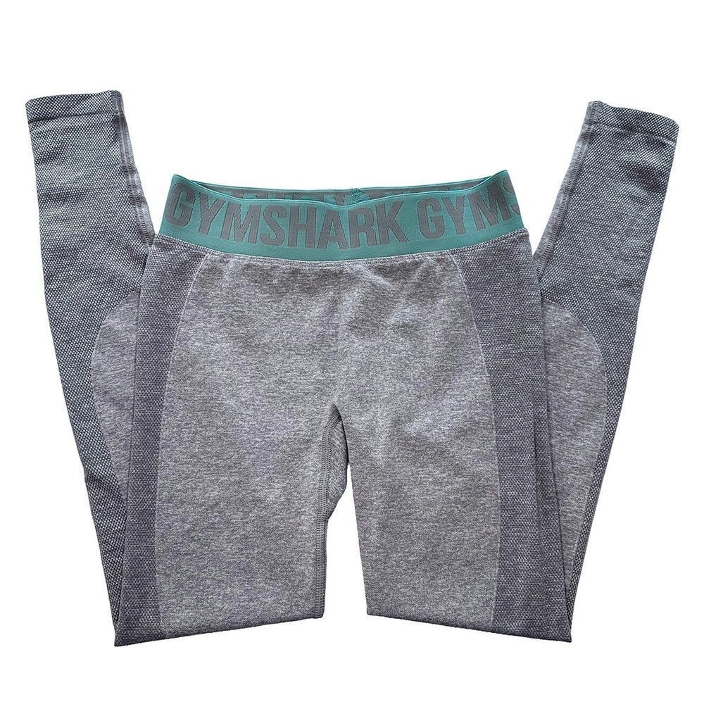 GYMSHARK Flex Leggings • XS • gray, mint green,‎ teal • EUC